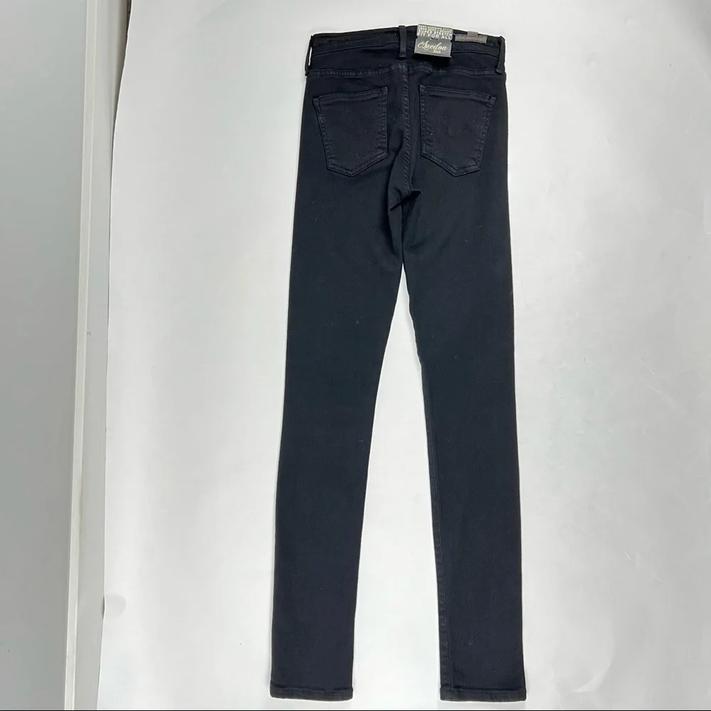 NWT Citizens of Humanity, Avedon Slick, Black Super Stretch Lo-Rise Skinny Sz 25 - Picture 7 of 13